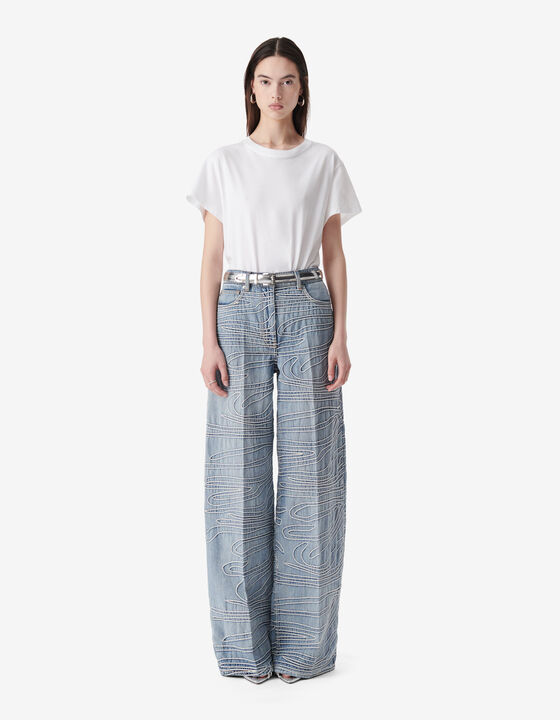 PANTALON BRODÉ EN DENIM
